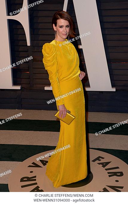 Vanity Fair Oscar Party at the Wallis Annenberg Center for the Performing Arts in Beverly Hills, California Featuring: Sarah Paulson Where: Los Angeles