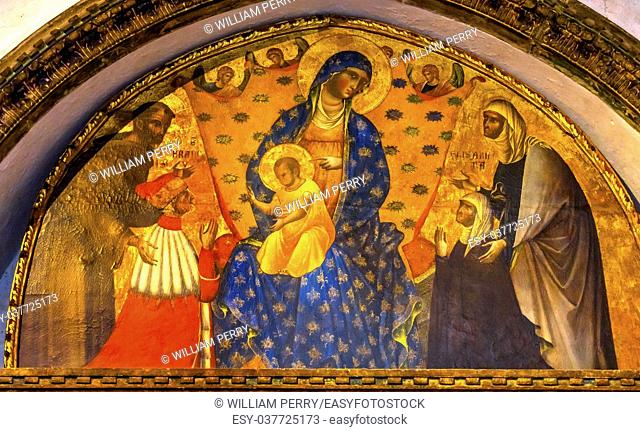 Paolo Veneziano Mary Christ Saint Francis Doge Dandolo Present Mary Painting Santa Maria Gloriosa de Frari Church San Polo Venice Italy