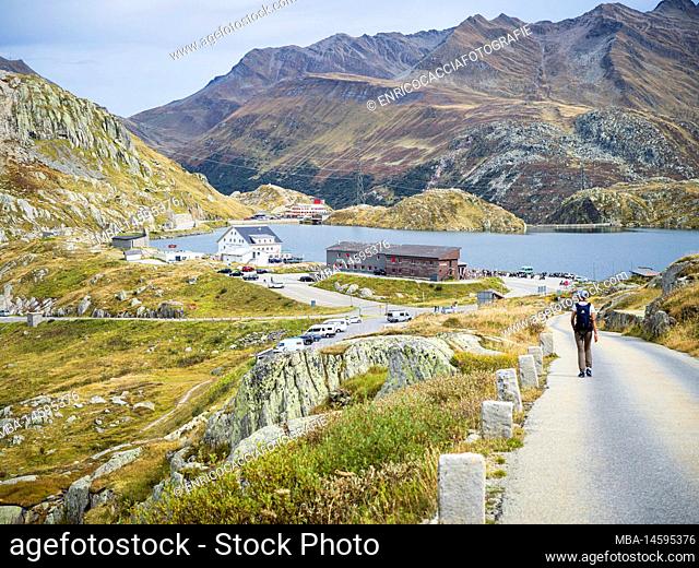 Grimsel pass summit with lake of the dead