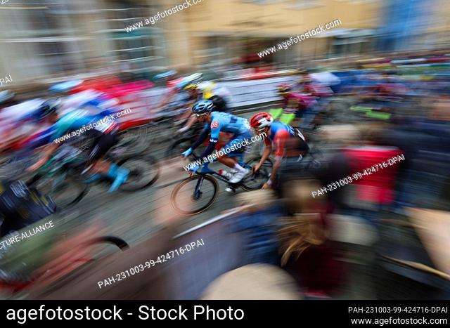 03 October 2023, Lower Saxony, Osnabrück: Cycling: UCI European Series - Sparkassen Münsterland Giro, road race (200.00 km), men