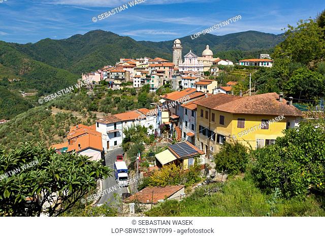 Italy, Liguria, Casano. The village of Casano belongs to the municipality of Ortonovo commune in Liguria and borders Tuscany at the feet of the Apuan Alps
