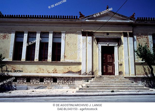 Neoclassical-style elementary school building, 1901-1902, now used as a concert hall, Laurium or Lavrionn, Attica. Greece, 20th century