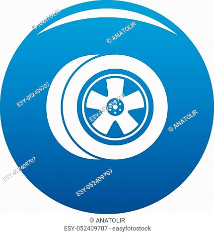 Transport icon vector blue circle isolated on white background