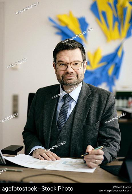 Marco Buschmann (FDP), Federal Minister of Justice, recorded as part of an interview for NBR in Berlin, December 12, 2023. - Berlin/Deutschland
