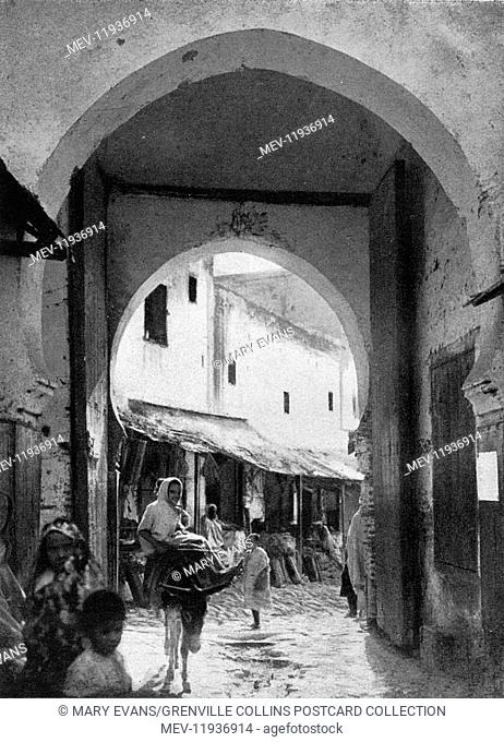 The Gateway leading into Moulay Idriss (or Moulay Idriss Zerhoun), a town in northern Morocco
