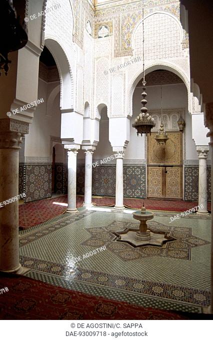 Courtyard of Moulay Ismail's mausoleum, Meknes (UNESCO World Heritage List, 1996), Morocco, 18th century
