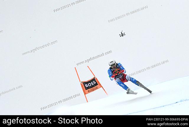21 January 2023, Austria, Kitzbühel: French ski racer Johan Clarey competes in the downhill race on the Streif at the 83rd Hahnenkamm Race