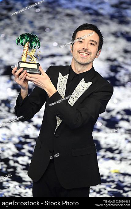 Diodato on stage at the Ariston theatre during the 70th Sanremo Italian Song Festival, Sanremo, Italy, 08 February 2020