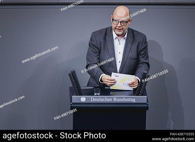 Olaf in der Beek, member of the German Bundestag (FDP), taken during a meeting of the German Bundestag on the current hour 'Results of the Climate Conference'...