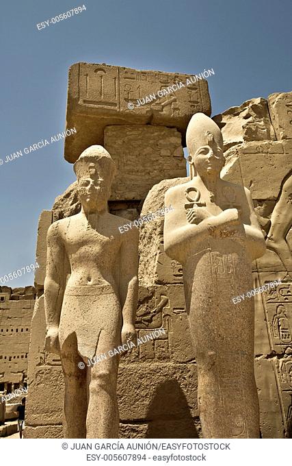 Colossal statues at Karnak Temple