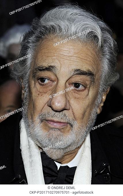Opera singer and conductor Placido Domingo arrives to Estates Theatre in Prague, where concert production of Mozart's Don Giovanni under the conduction of...