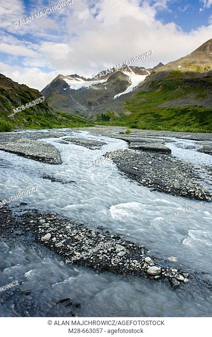 Glacial stream at Thompson Pass, Chugach Mountains, Alaska, USA