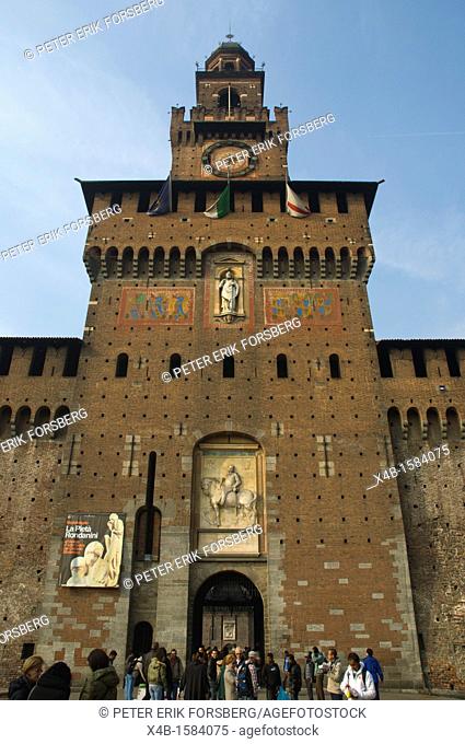 Torre del Filarete gate Castello Sforzesco castle Milan Lombardy region Italy Europe