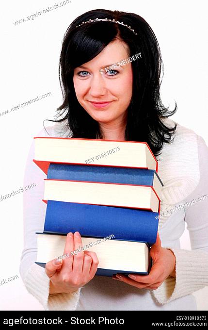 Frau mit Büchern