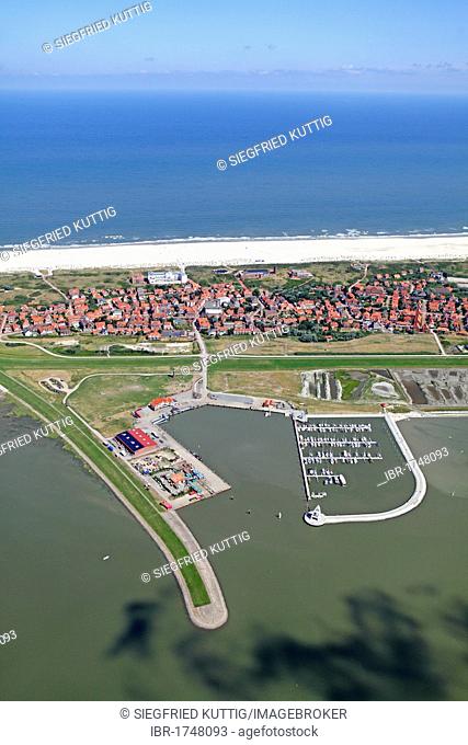 Aerial view, Juist Island, East Frisian Island, East Frisia, Lower Saxony, Germany, Europe