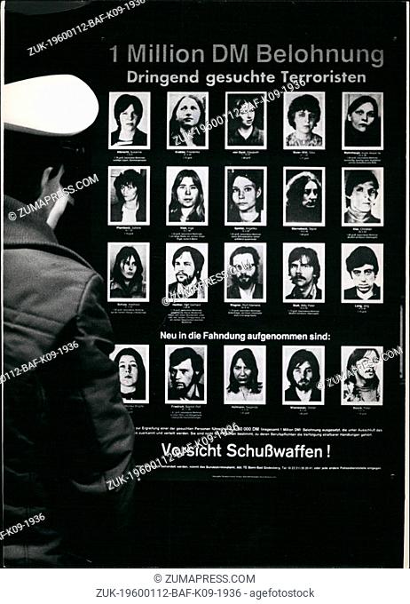 1980 - New Posters with Terrorists in the FRG: The criminal investigation department of the Federal Republic of Germany searches with a new poster for 20...
