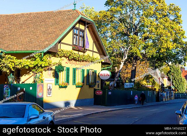 vienna, hamlet grinzing, tavern buschenschank heuriger bach-hengl in 19. döbling, vienna, austria