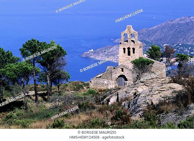 Spain, Catalonia, small church close to the monastery of Sant Pere de Rodes