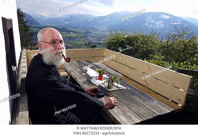 The Belgian man Stan Vanuytrecht (58) sits in his new hermitage which was built 350 years ago near Saalfelden, Austria, 29 April 2017
