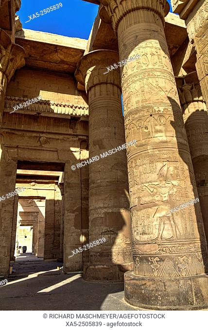 View from the Outer Hypostyle Hall toward the Sanctuaries, Temple of Haroeris and Sobek, Kom Ombo, Egypt