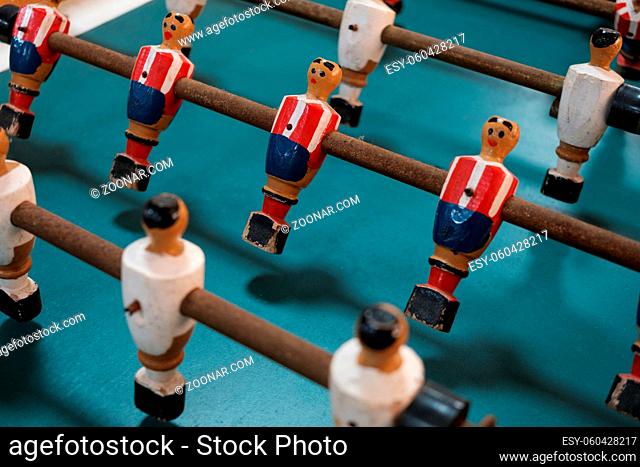 table soccer figures - table football player closeup -