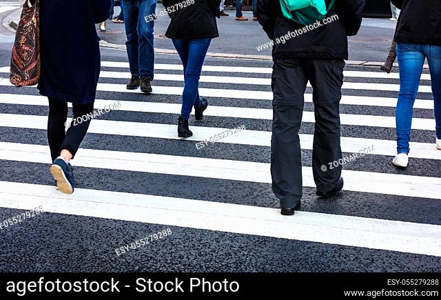 pedestrian crossing in the modern city