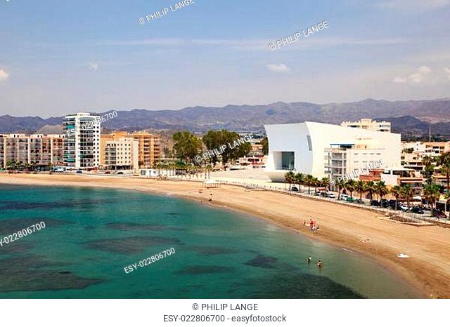 Beach in Mediterranean town Aguilas. Province of Murcia, Spain
