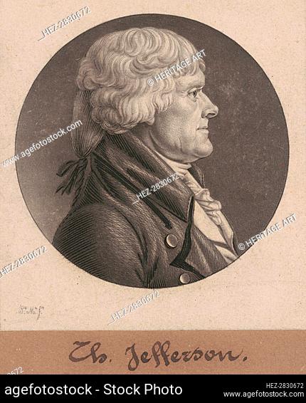 Thomas Jefferson, 1804. Creator: Charles Balthazar Julien Févret de Saint-Mémin