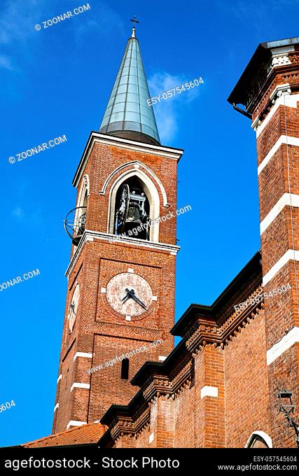 arsago seprio old abstract in italy  the  wall and church tower bell sunny day