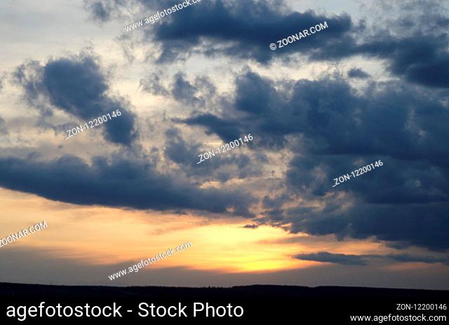 Abstract nature background. bright evening sky during sunset