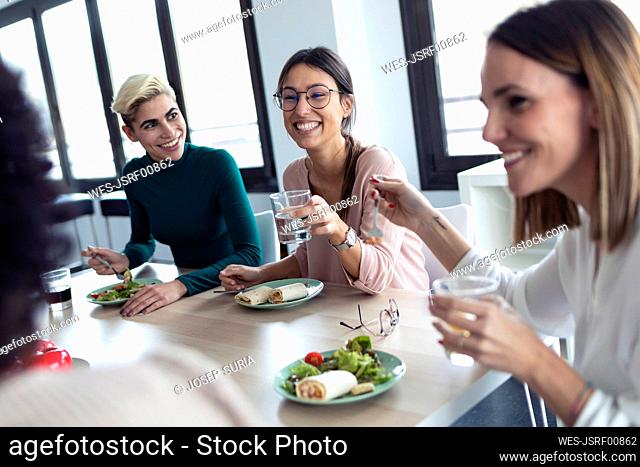 Businesswomen during lunch in an office