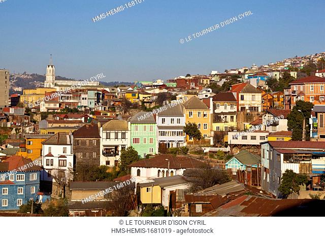 Chile, Valparaiso Region, Valparaiso, historical centre listed as World Heritage by UNESCO, one of the 40 hills where the city lies down