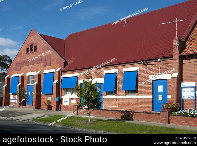 A 1920s Methodist school hall has become a multipurpose Community House and childcare centre (and occasional polling both) in South Caulfield, Melbourne