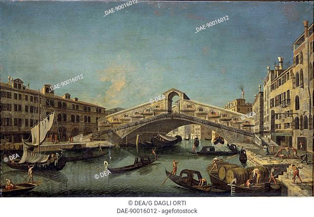 Michele Marieschi (1710-1744). Rialto Bridge in Venice.  Naples, Museo Nazionale Di Capodimonte (Art Gallery)