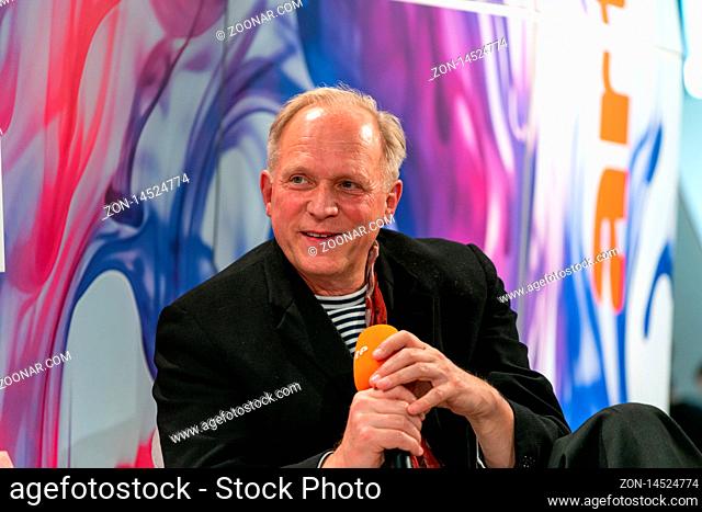 FRANKFURT AM MAIN, Germany - October 18 2019: Ulrich Tukur (*1957, German actor and musician) at 71st Frankfurt Book Fair / Buchmesse Frankfurt
