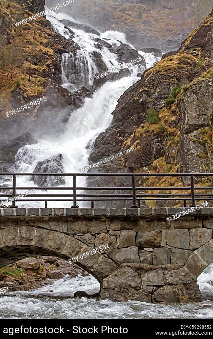 Wasserfall Latefoss in der norwegischen Provinz Hordaland