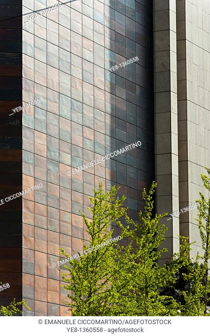 New Poly Plaza, the world's largest glass facade, by Skidmore Owings & Merrill, 2007, Dongcheng District, Beijing, China, Asia