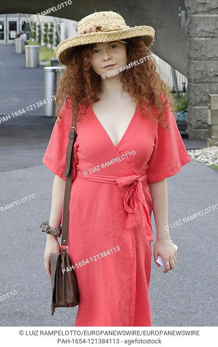 United Nations, New York, USA, June 15, 2019 - Irish actress Meg Hennessy (Irish Repertory Theate) a tended the first celebration of Blooms day today at the UN...
