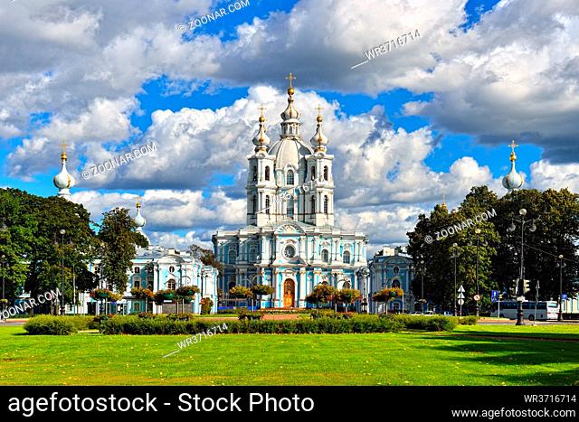 St. Nicholas Cathedral in Saint-Petersburg, Russia. Summer sunny day