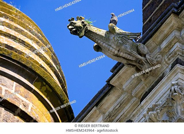 France, Yonne, Toucy, gargoyle of the Saint Pierre fortified church