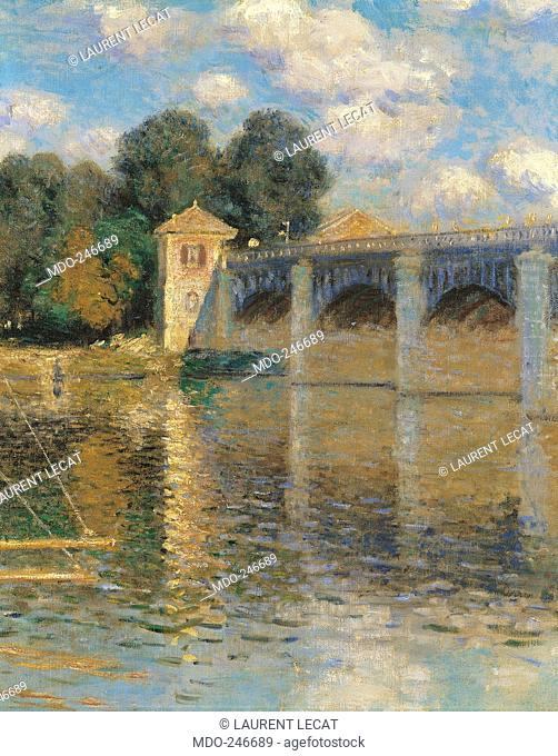 The Argenteuil Bridge, by Claude Monet, 1874, 19th Century, oil on canvas, cm 60, 5 x 80. France, Ile de France, Paris, Muse dOrsay, RF1937-41. Detail