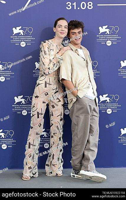 Ximena Lamadrid, Iker Sanchez Solano attends the photocall for ""Bardo"" at the 79th Venice International Film Festival on September 01, 2022 in Venice, Italy