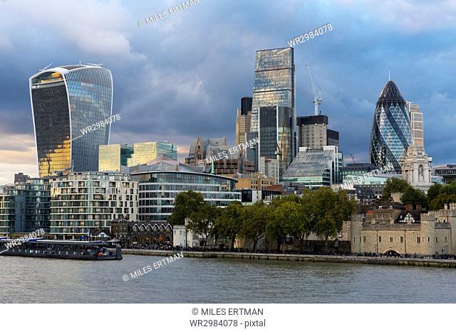 View of the Financial District, City of London, London, England, United Kingdom, Europe