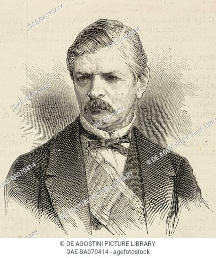 Portrait Iovan Marinovic, president of the Serbian Senate, engraving from L'Illustration, Journal Universel, No 1322, June 27, 1868