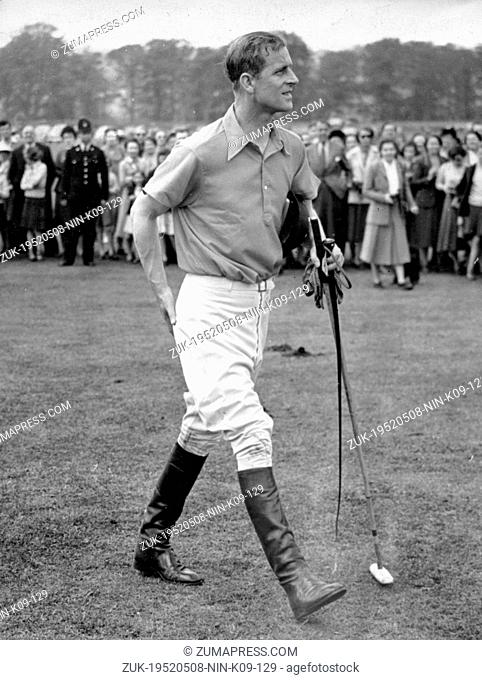 May 8, 1952 - Cowdrey Park, Sussex, U.K. - Originally a royal Prince of Greece and Denmark, PRINCE PHILIP renounced these titles shortly before his marriage