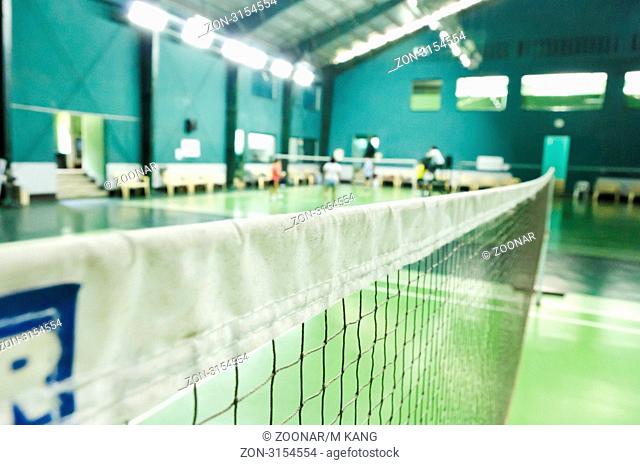 indoor of a badminton court, for sports lifestyle concepts