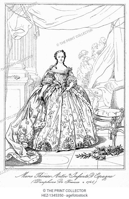 Maria-Teresa of Spain, daughter of King Philip V of Spain, (1726-1746). Infanta Maria Teresa became the Dauphine on her marriage to Louis-Ferdinand