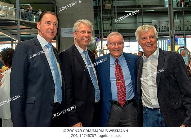 SPEYER, Germany - October 14th 2018: Gerhard Daum, Thomas Reiter, Fred Haise and Ulf Merbold at Space Flight Day, celebrating the 10 year anniversary of...