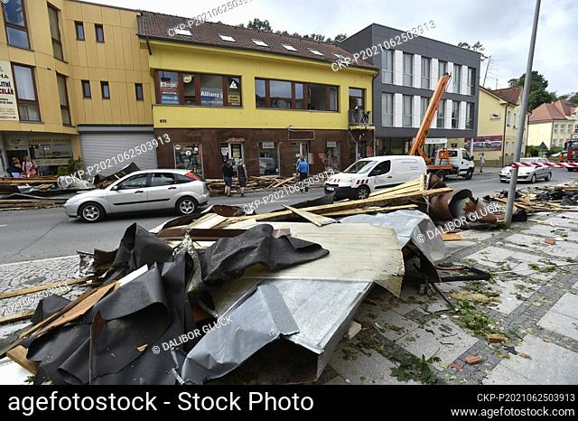A storm with strong wind hit Luhacovice, Zlin Region, Czech Republic, on June 24, 2021. Photo from June 25. (CTK Photo/Dalibor Gluck)