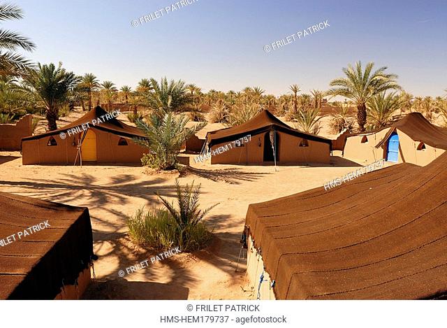 Morocco, Anti-Atlas, Draa valley, Douar Ouled Driss, Dar Azawad guest house in M' Hamid palm grove